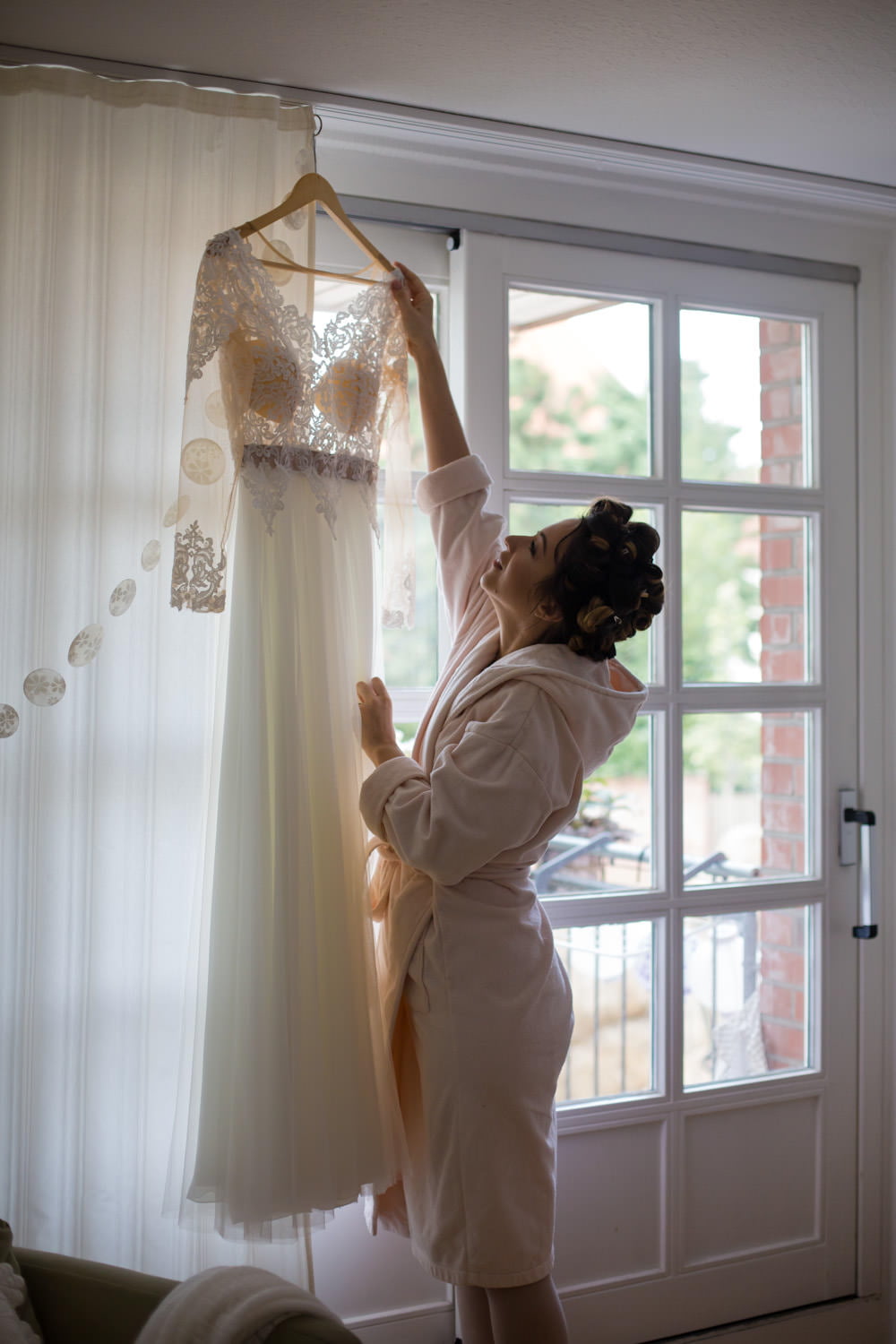 Hochzeit Farbkonzept Apricot Brautkleid