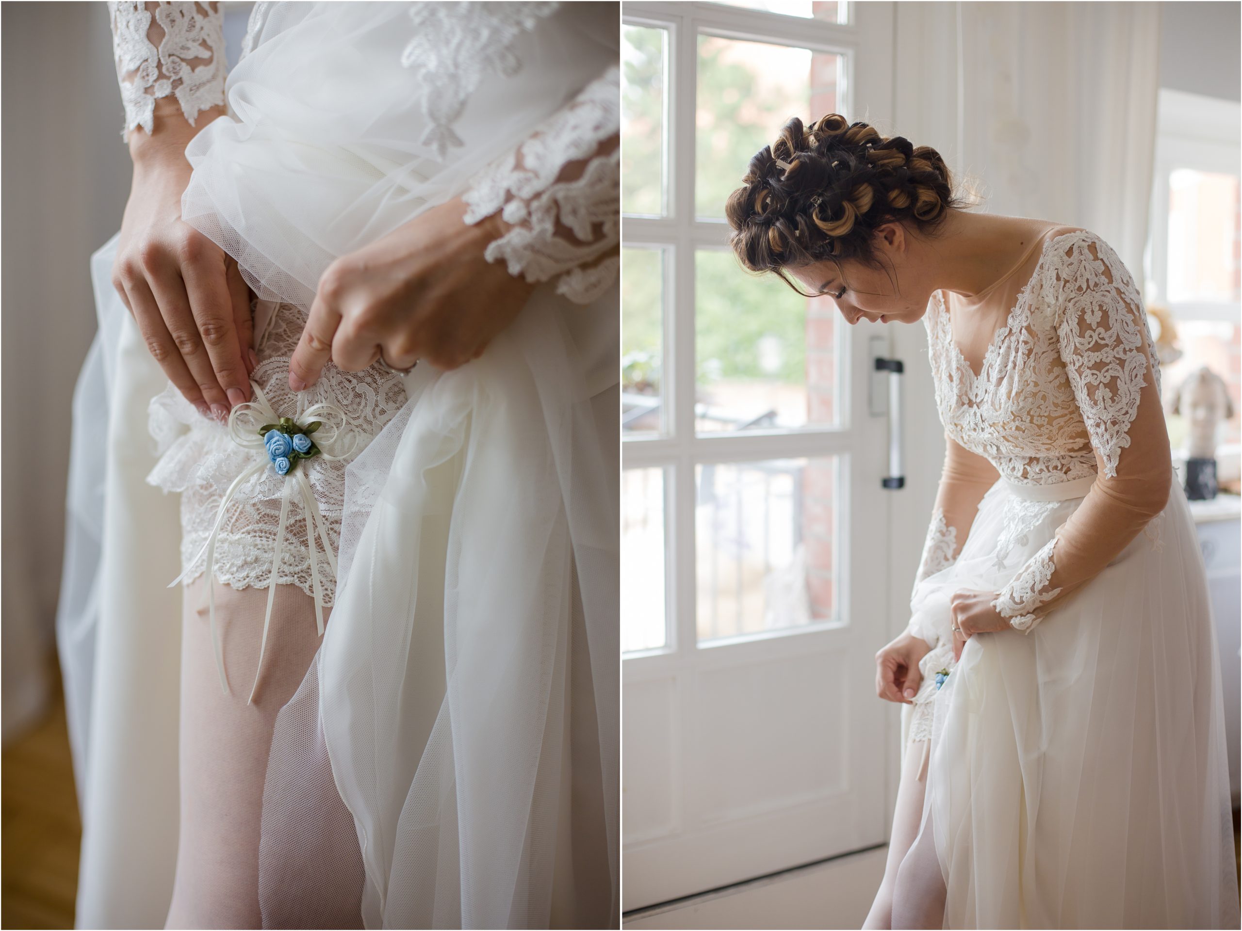 Hochzeit Strumpfband blau Farbkonzept