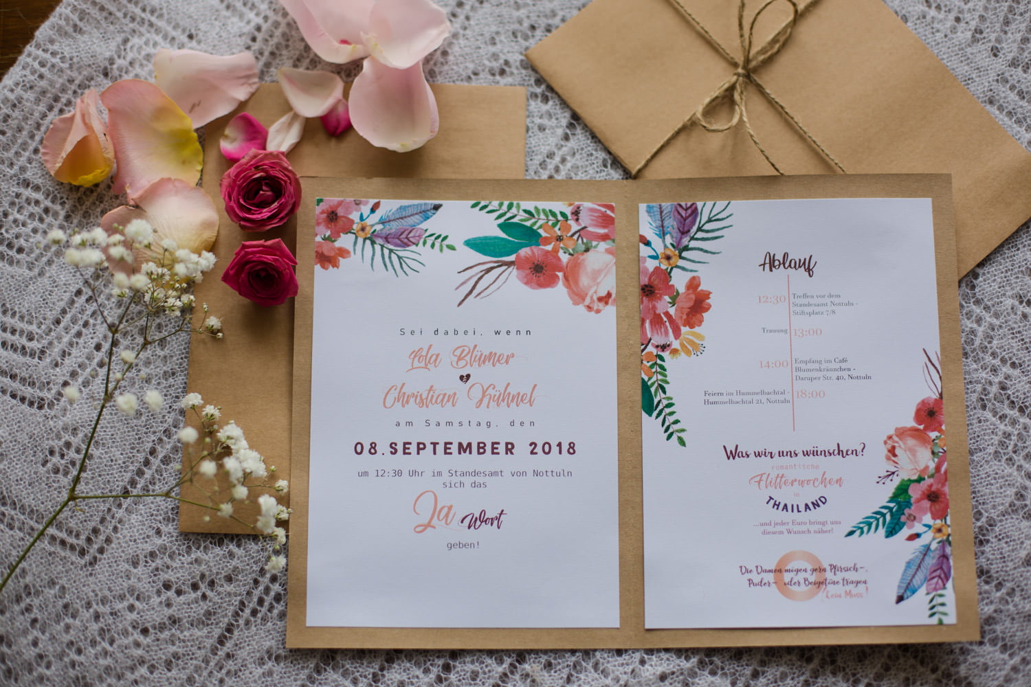 Hochzeit im Farbkonzept Apricot