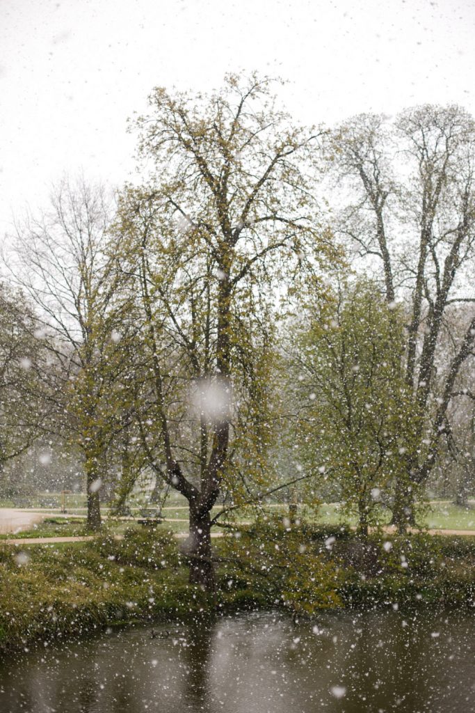 Hochzeit im April mit Schnee