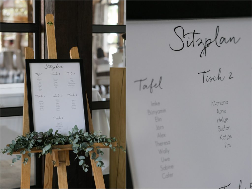 Sitzplan schwarz weiß minimalistisch